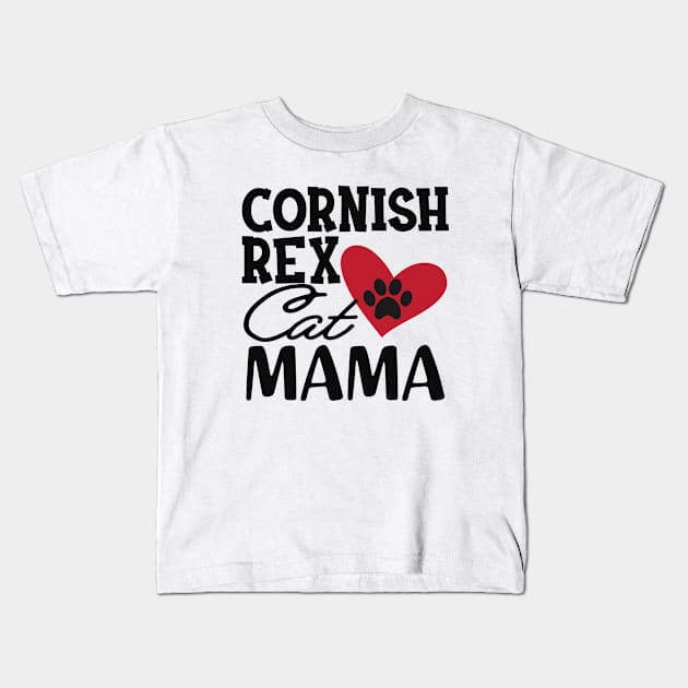 Cornish Rex Cat Mama Kids T-Shirt by KC Happy Shop